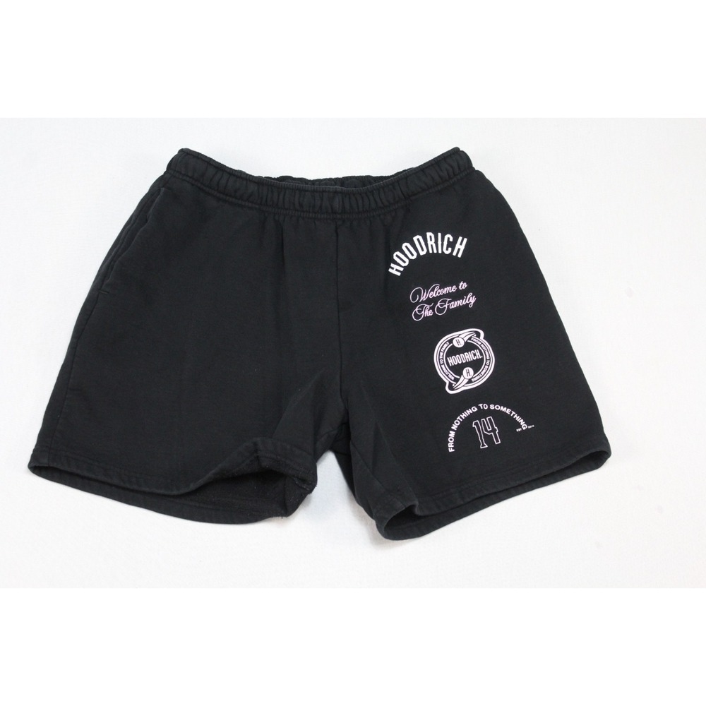 Hoodrich Sweat Shorts Mens L Black Excellent Graphic Drawstring‎ HW-0224-0209